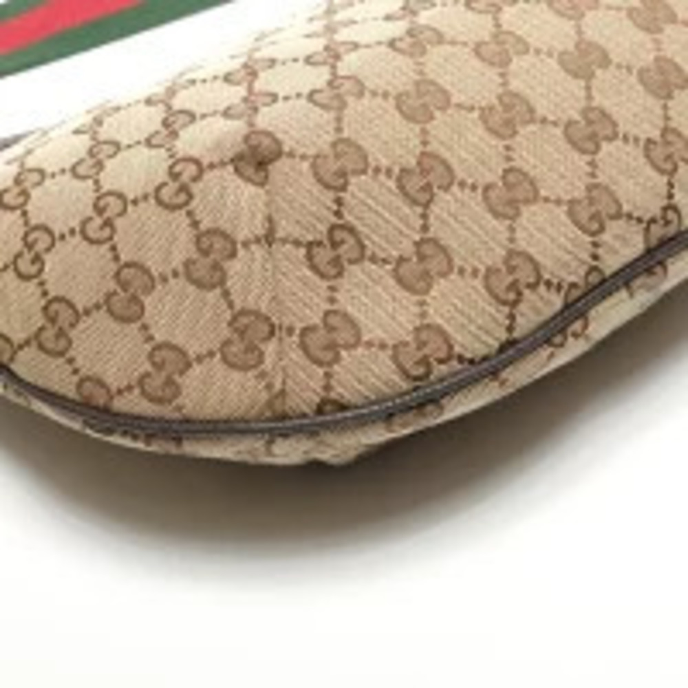 Gucci GG Canvas Half Moon Shoulder Bag Brown - Picture 6 of 13